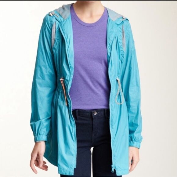Sam Edelman Full Zip Cinched Waist Windbreaker Track Jacket Retro Sz M C29 - Picture 1 of 7